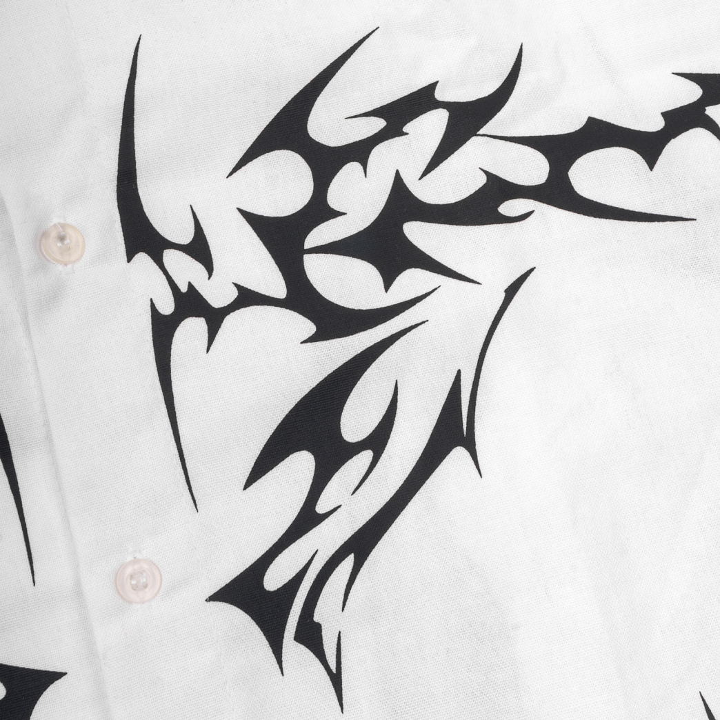 TRIBAL DRAGON SHIRT IN WHITE