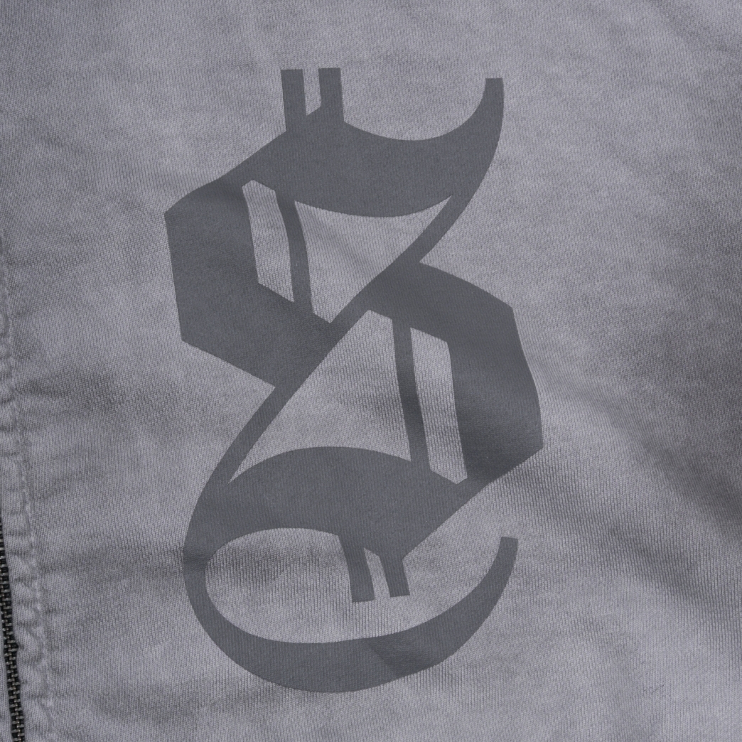 $MAKER4LIFE WASHED DOUBLE HOODS HOODIE IN GREY