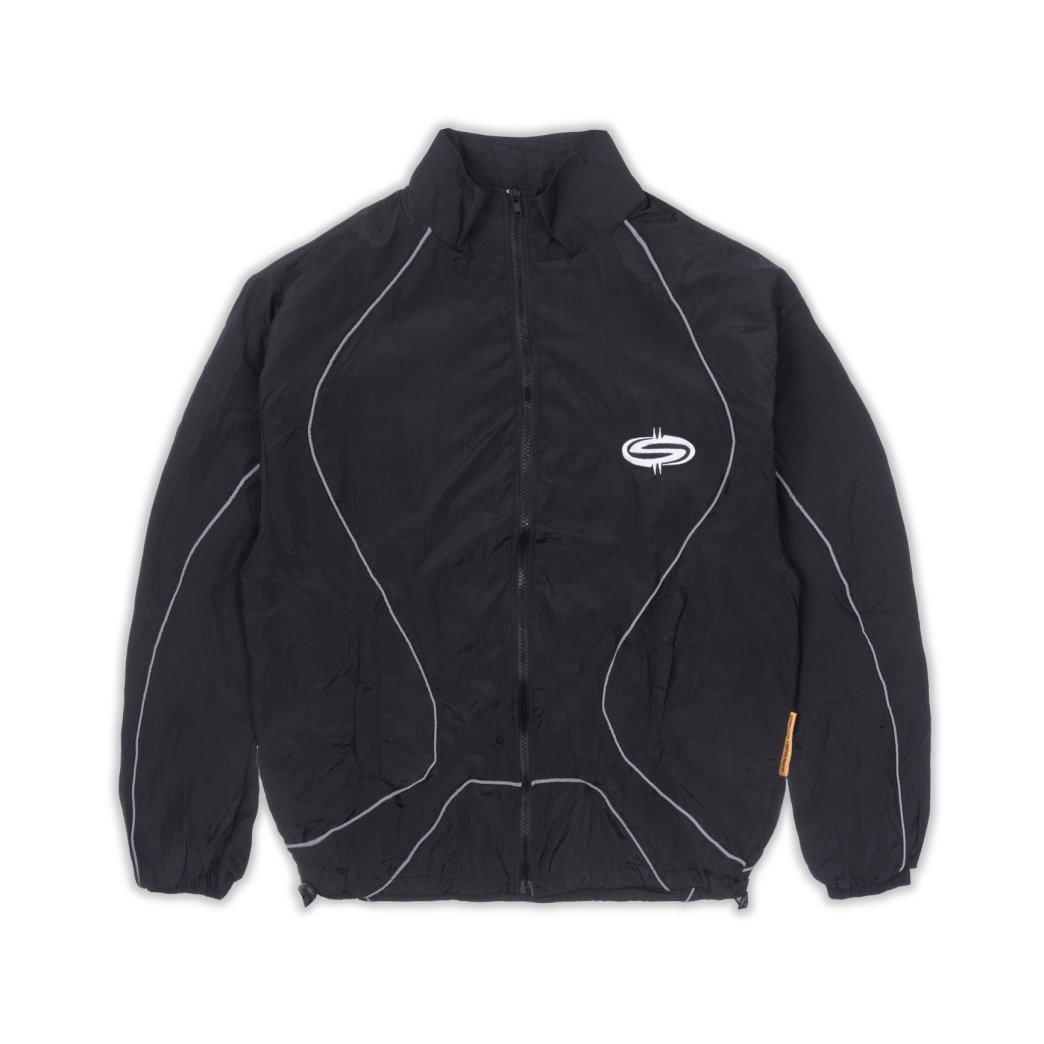 $MAKER NYLON TRACKSUIT JACKET IN BLACK