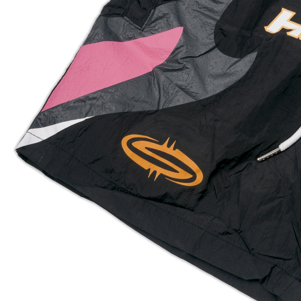 HUSTLERS RACING NYLON SHORT IN BLACK 