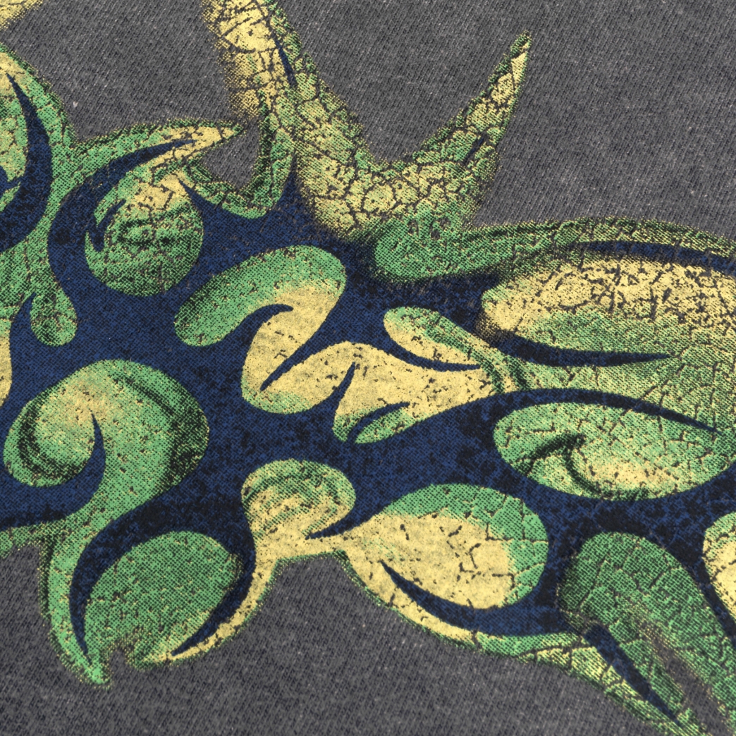 TRIBAL LOGO WASHED TEE IN GREY