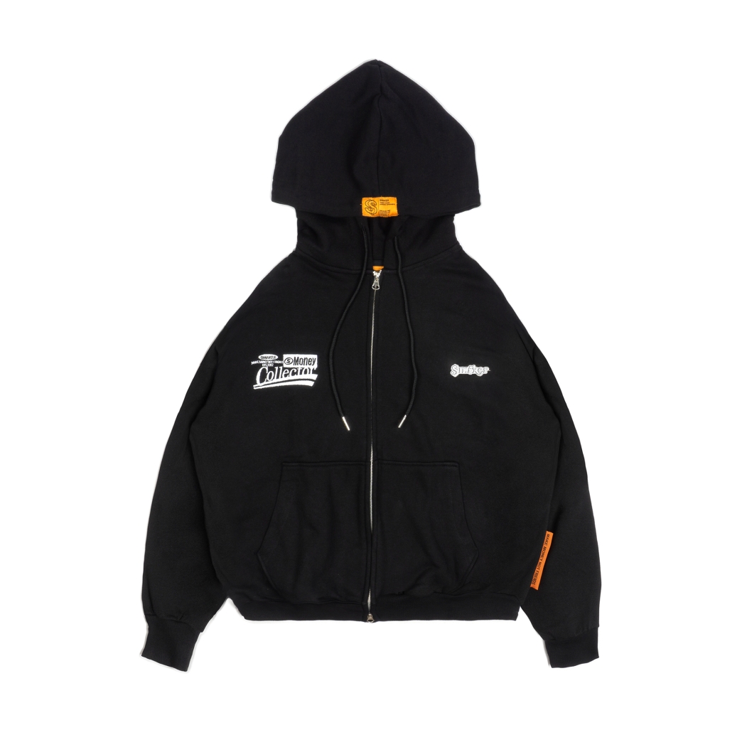 MONEY COLLECTOR HOODIE ZIPPER IN BLACK