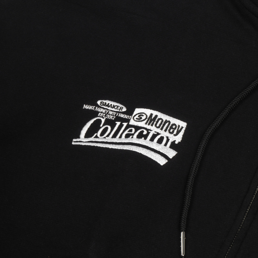 MONEY COLLECTOR HOODIE ZIPPER IN BLACK