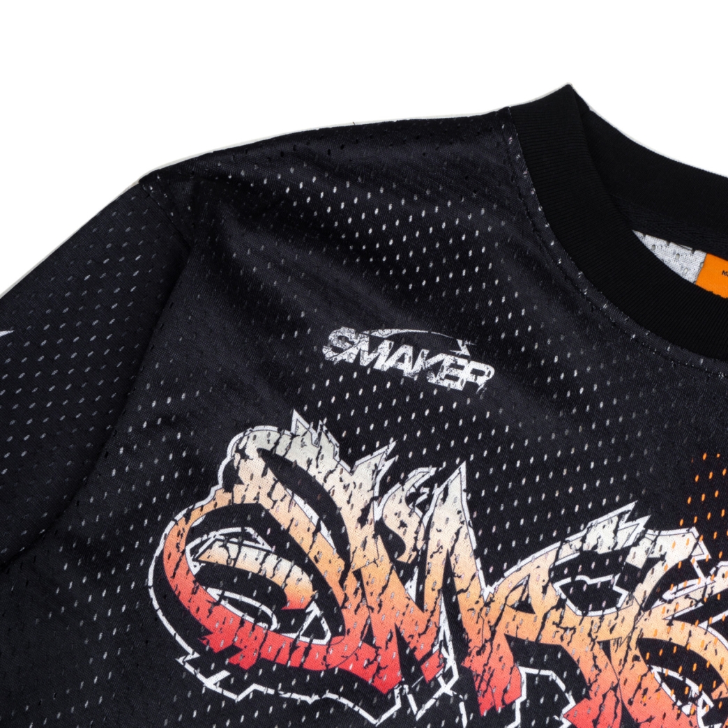 68 MESH LONG SLEEVE TEE IN BLACK