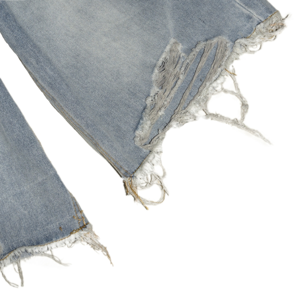 DISTRESSED WASHED BAGGY SHORT JEANS IN BLUE