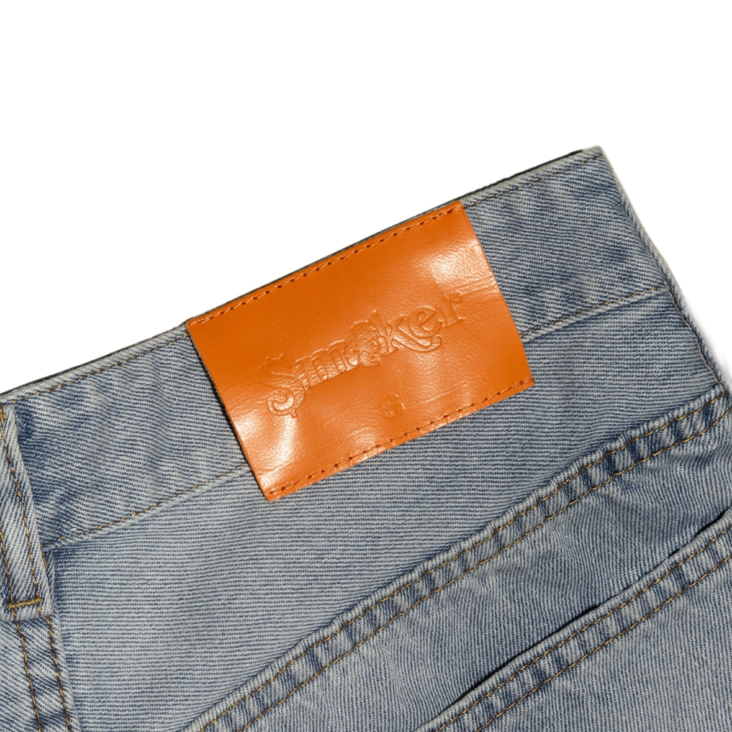 DISTRESSED WASHED BAGGY SHORT JEANS IN BLUE