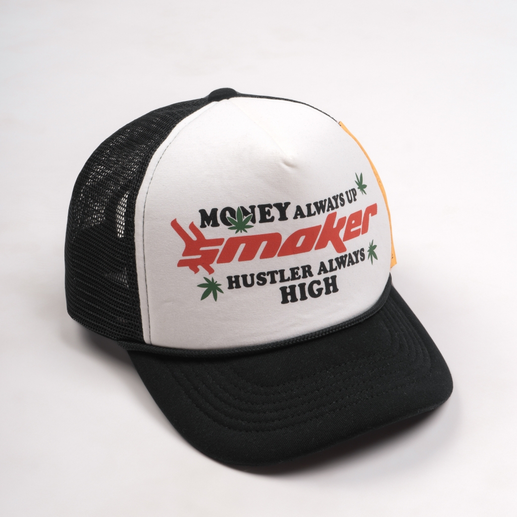 MONEY ALWAYS UP TRUCK HAT IN BLACK