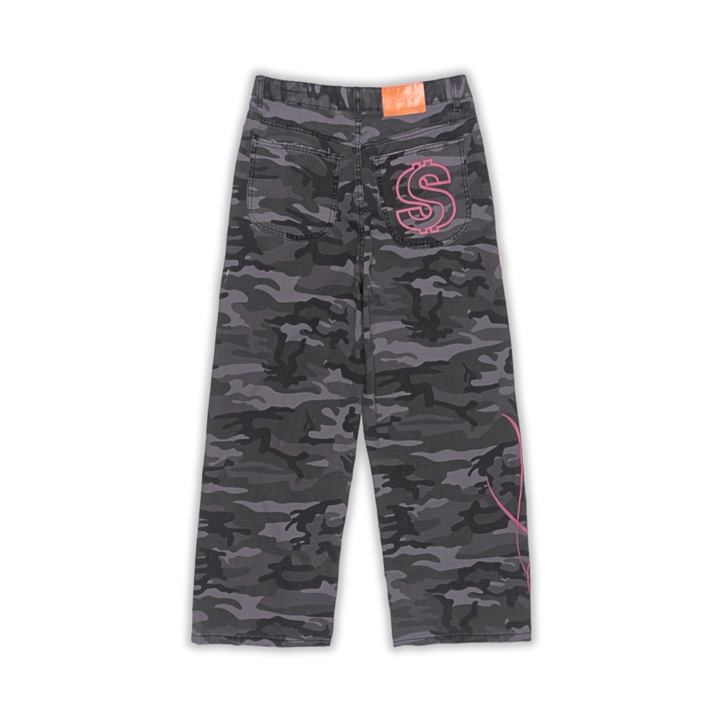 $MAKER4LIFE CAMO PANTS IN GREY