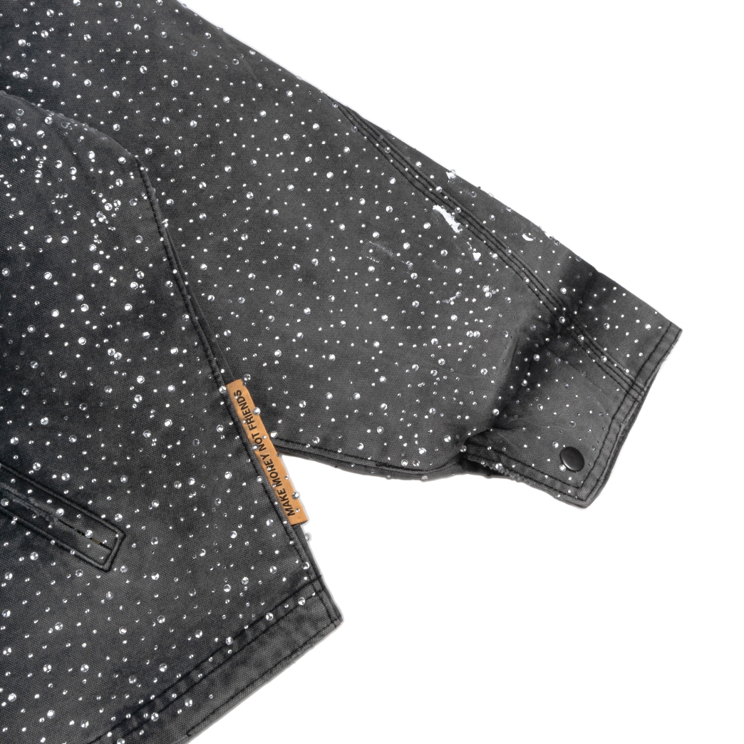 $MAKER $TUDIO $WAROVSKI WASHED WORKER JACKET IN GREY