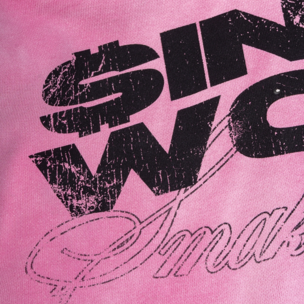 $INNER WORLD WASHED HOODIE IN PINK