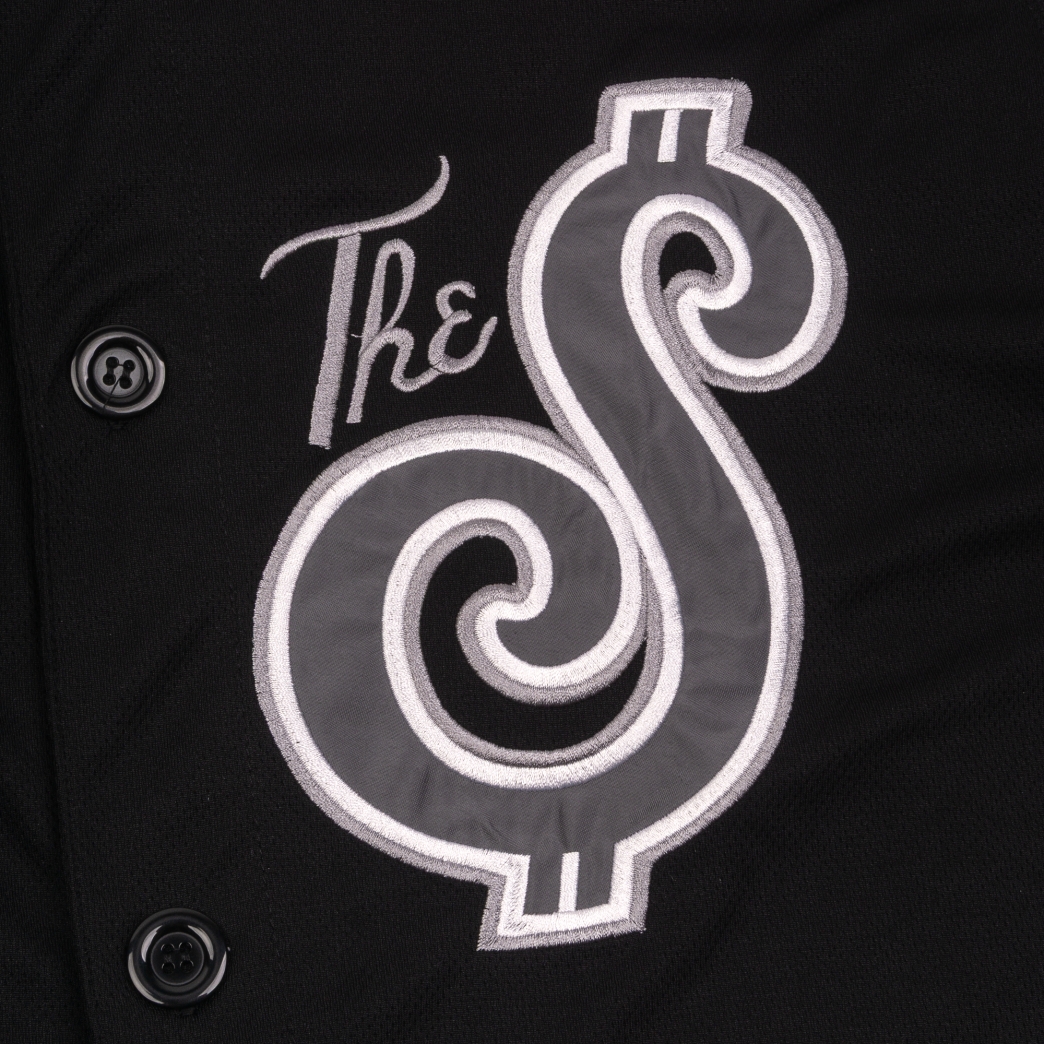 THE $ BASEBALL JERSEY IN BLACK