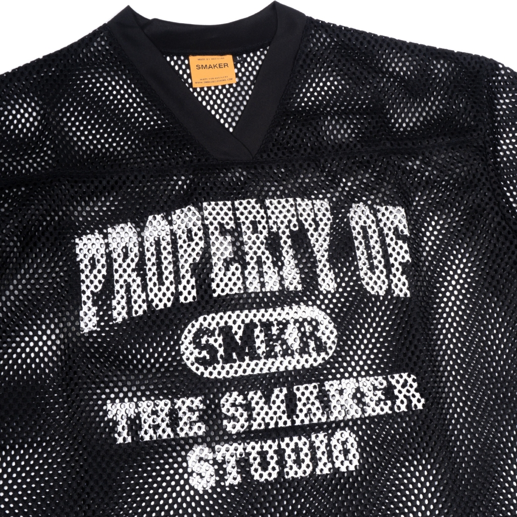 PROPERTY MESH BOXY TEE IN BLACK