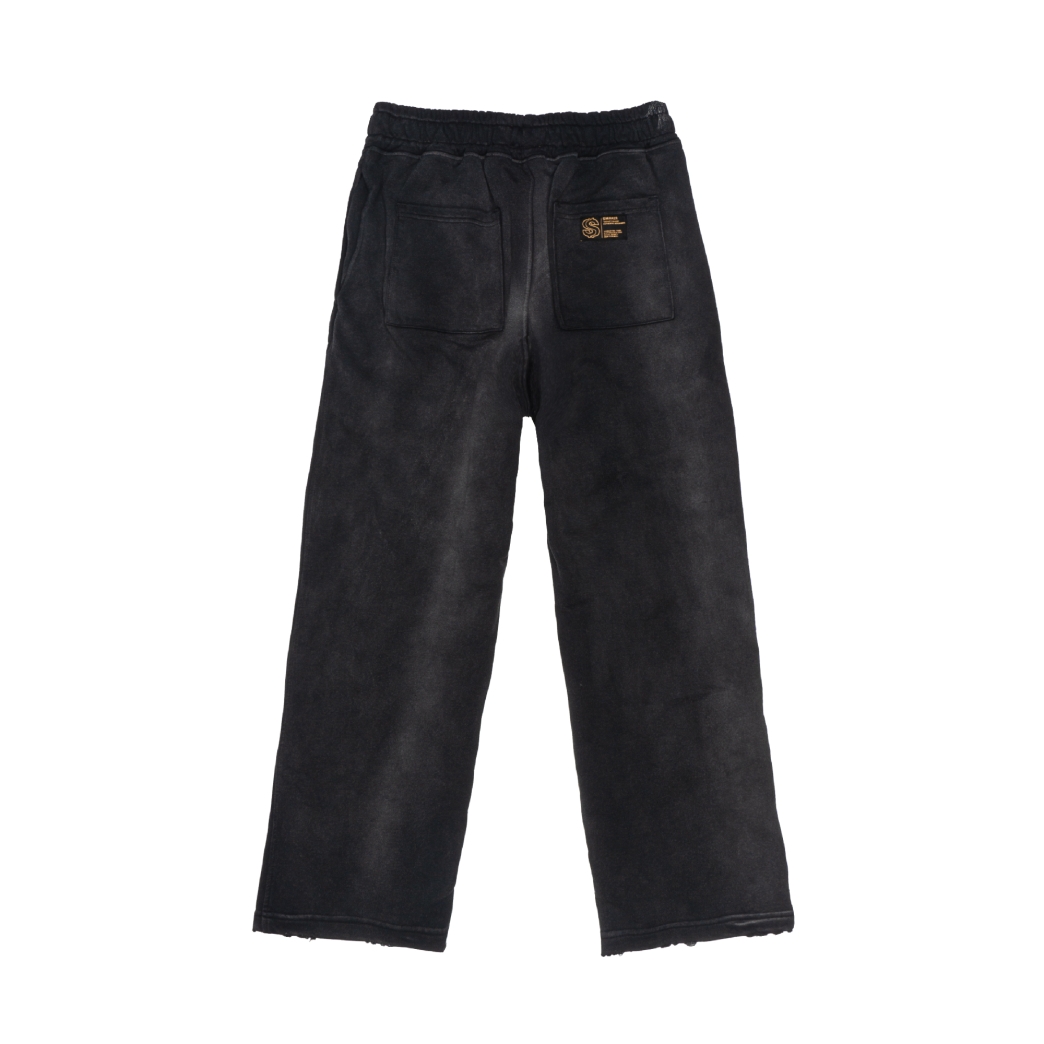 LOGO STRIPES WASHED SWEAT PANTS IN BLACK