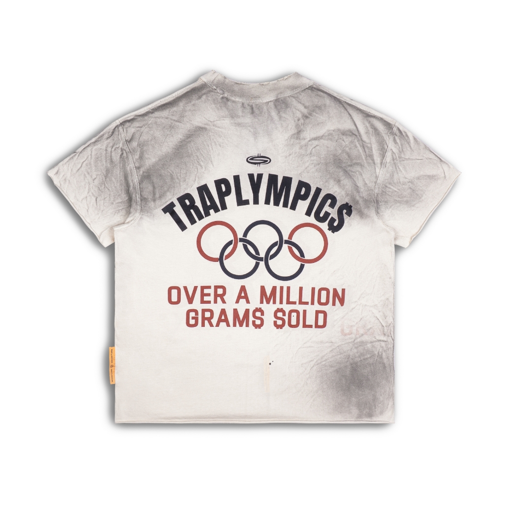 TRAPLYMPIC WASHED TEE IN CREAM