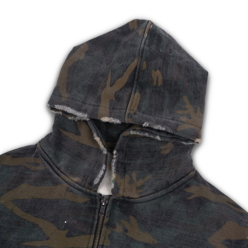 LOGO WASHED HOODIE IN CAMO