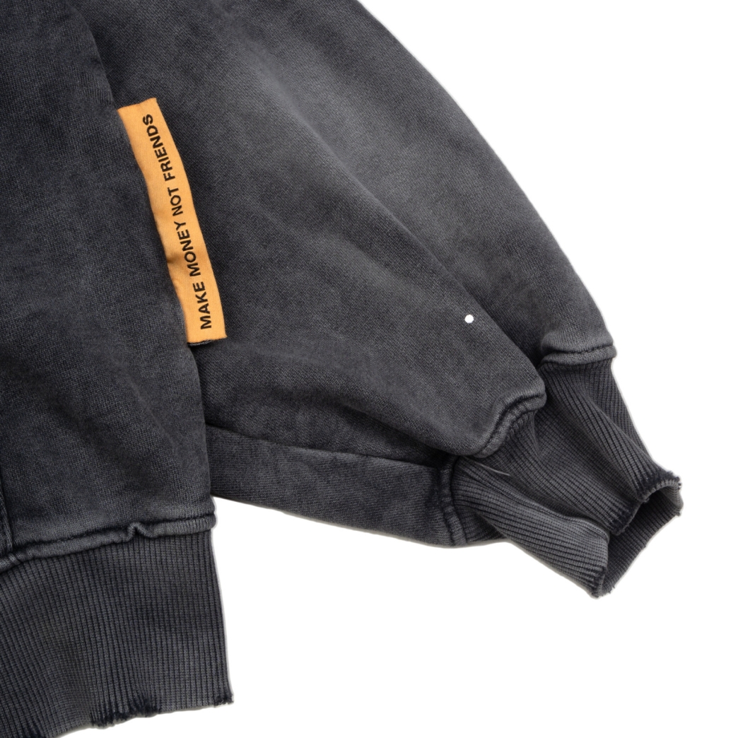 $MAKER WEB DOUBLE ZIPS WASHED HOODIE IN GREY