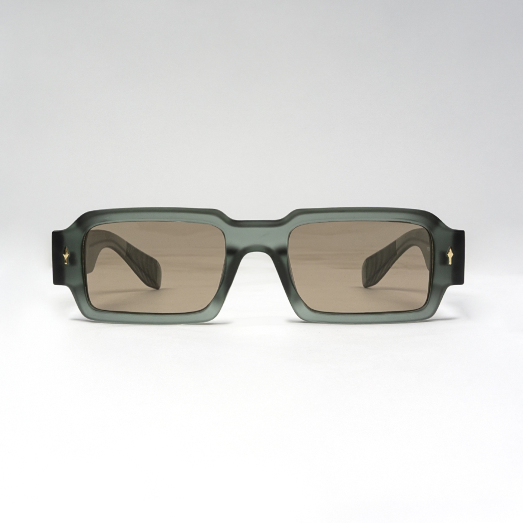 RECTANGULAR SUNGLASSES IN TRANSPARENT GREEN