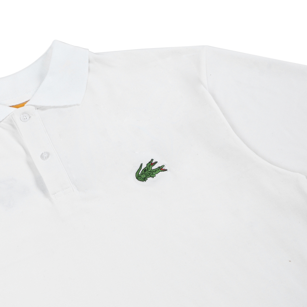 "CÁ SẤU CÕNG NHAU" POLO IN WHITE