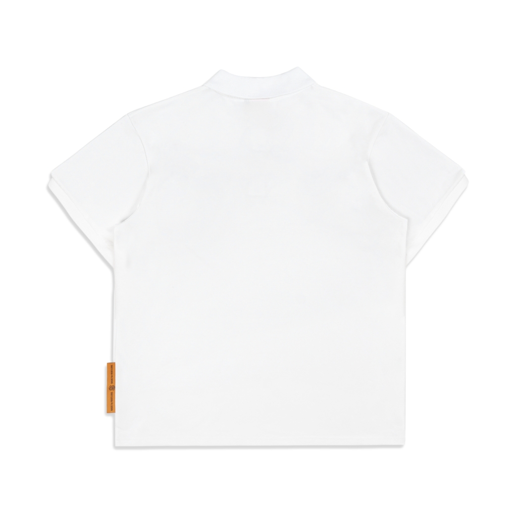 "CÁ SẤU CÕNG NHAU" POLO IN WHITE