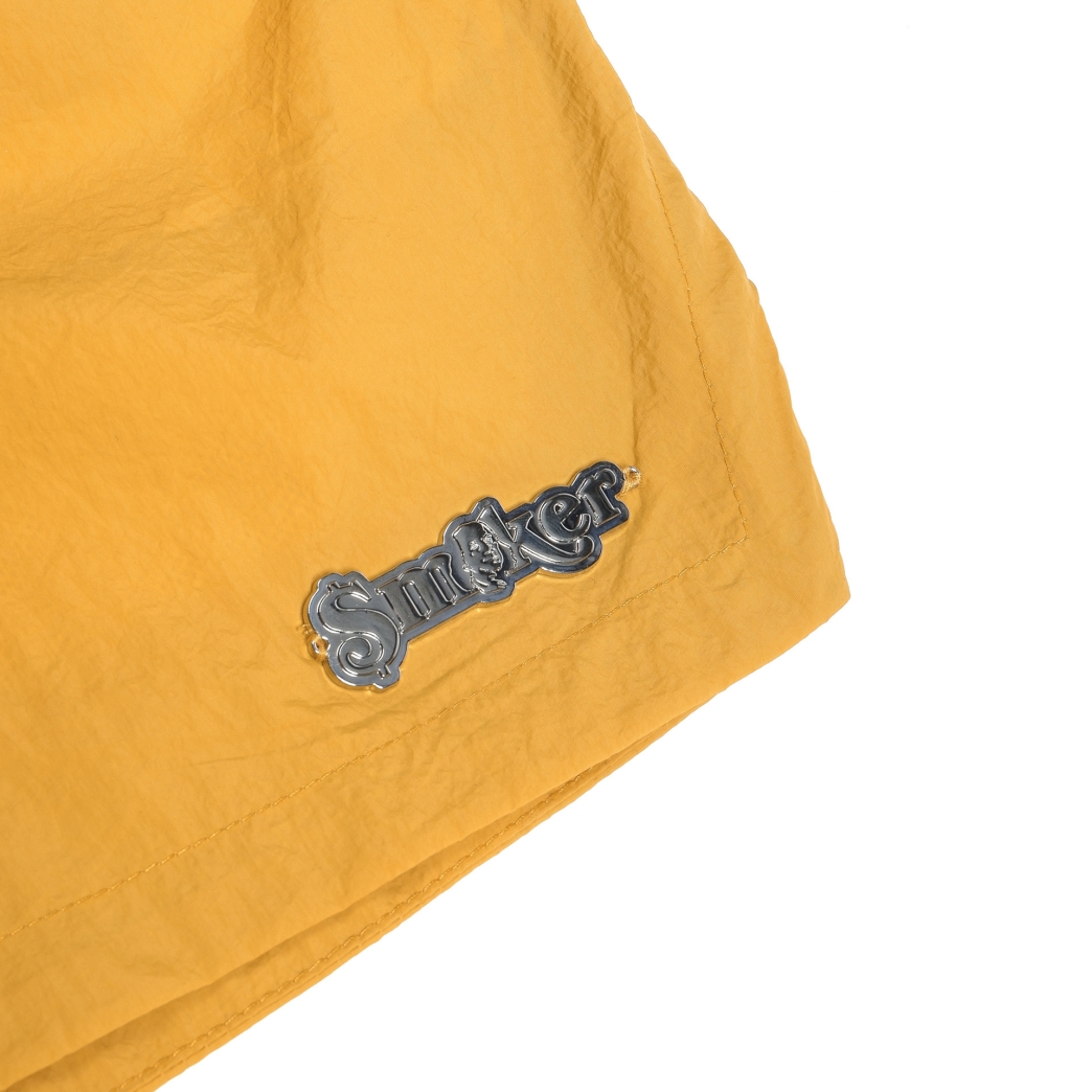 METAL LOGO WRINKLED NYLON SHORT IN YELLOW