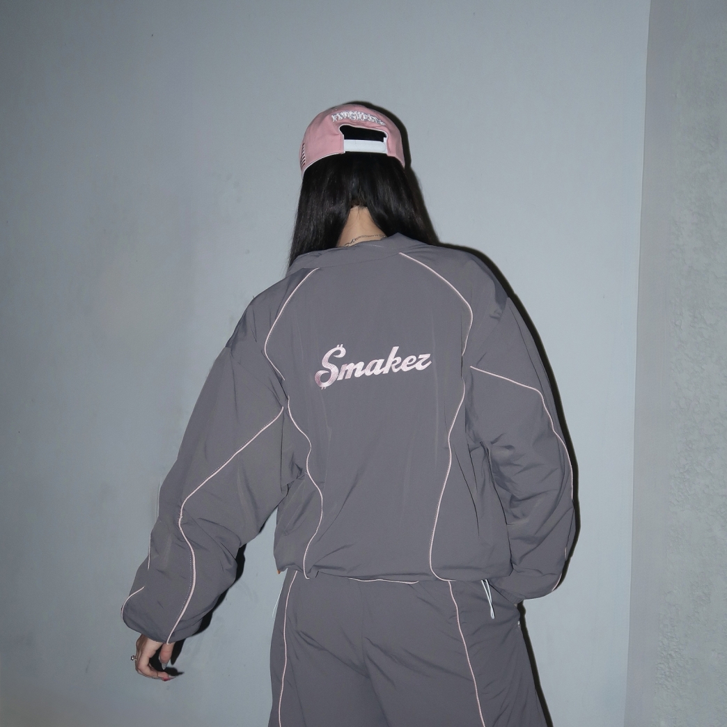 $MAKER NYLON TRACKSUIT JACKET IN GREY