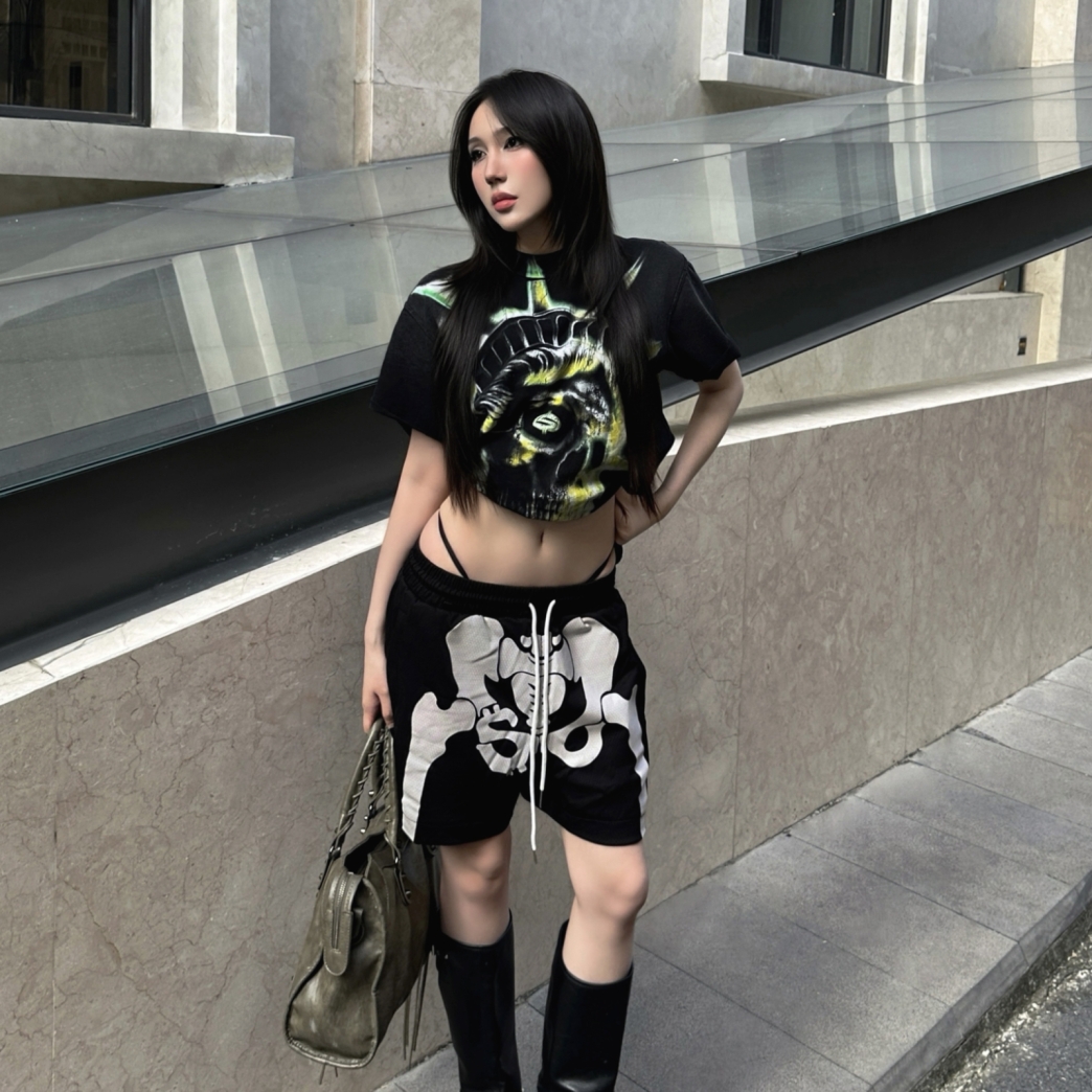 STAY LOW MOVE LETHAL WASHED TEE IN BLACK 