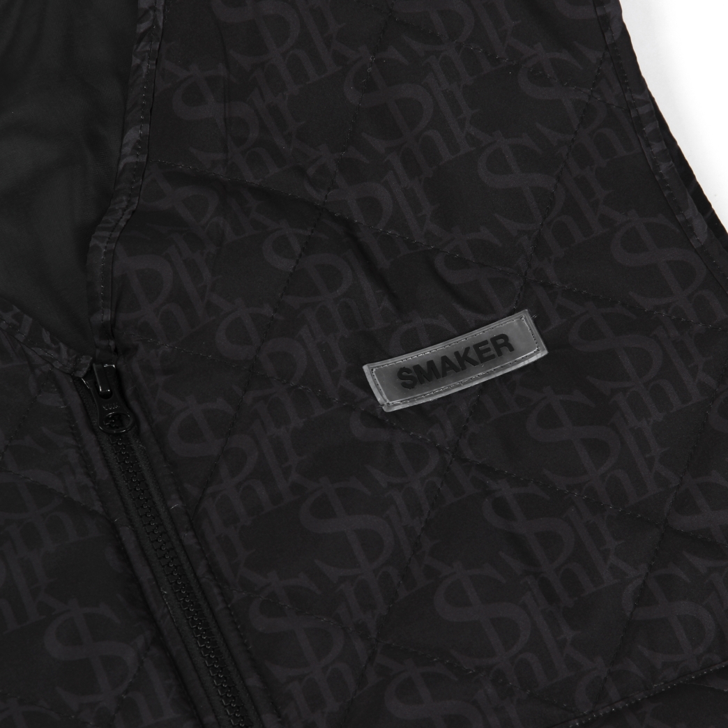 LOGO PUFFER VEST IN BLACK