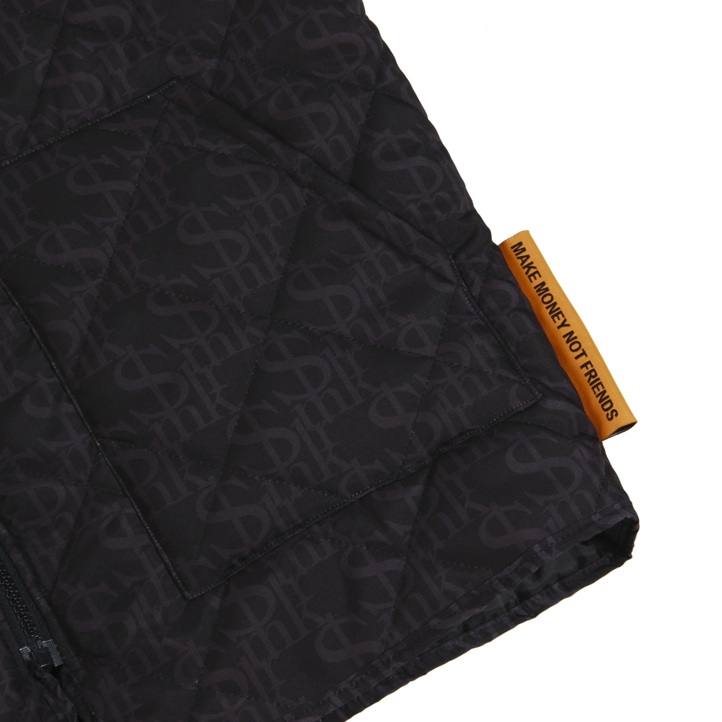 LOGO PUFFER VEST IN BLACK