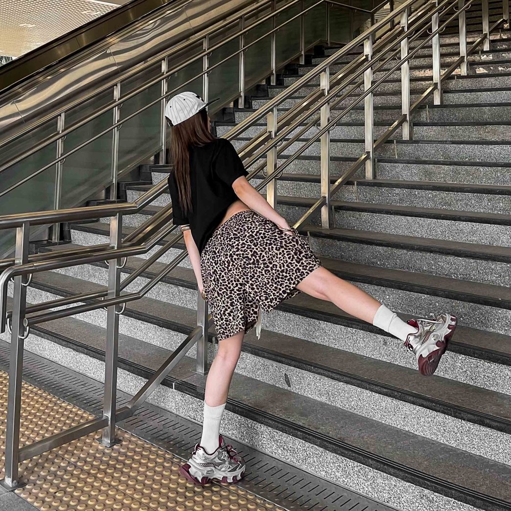 LOGO CHEETAH NYLON SHORT