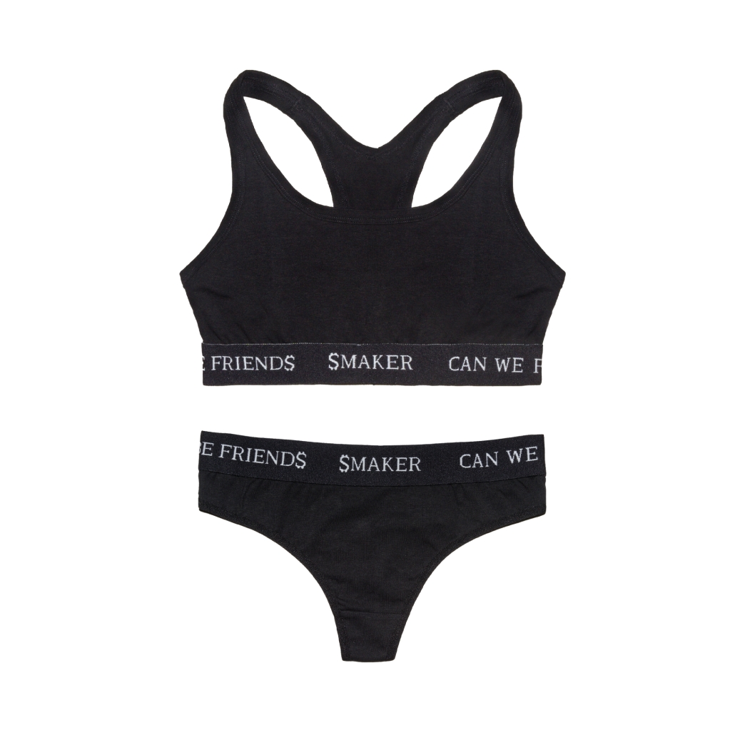 SMAKER WOMEN UNDERWEARS SET IN BLACK 