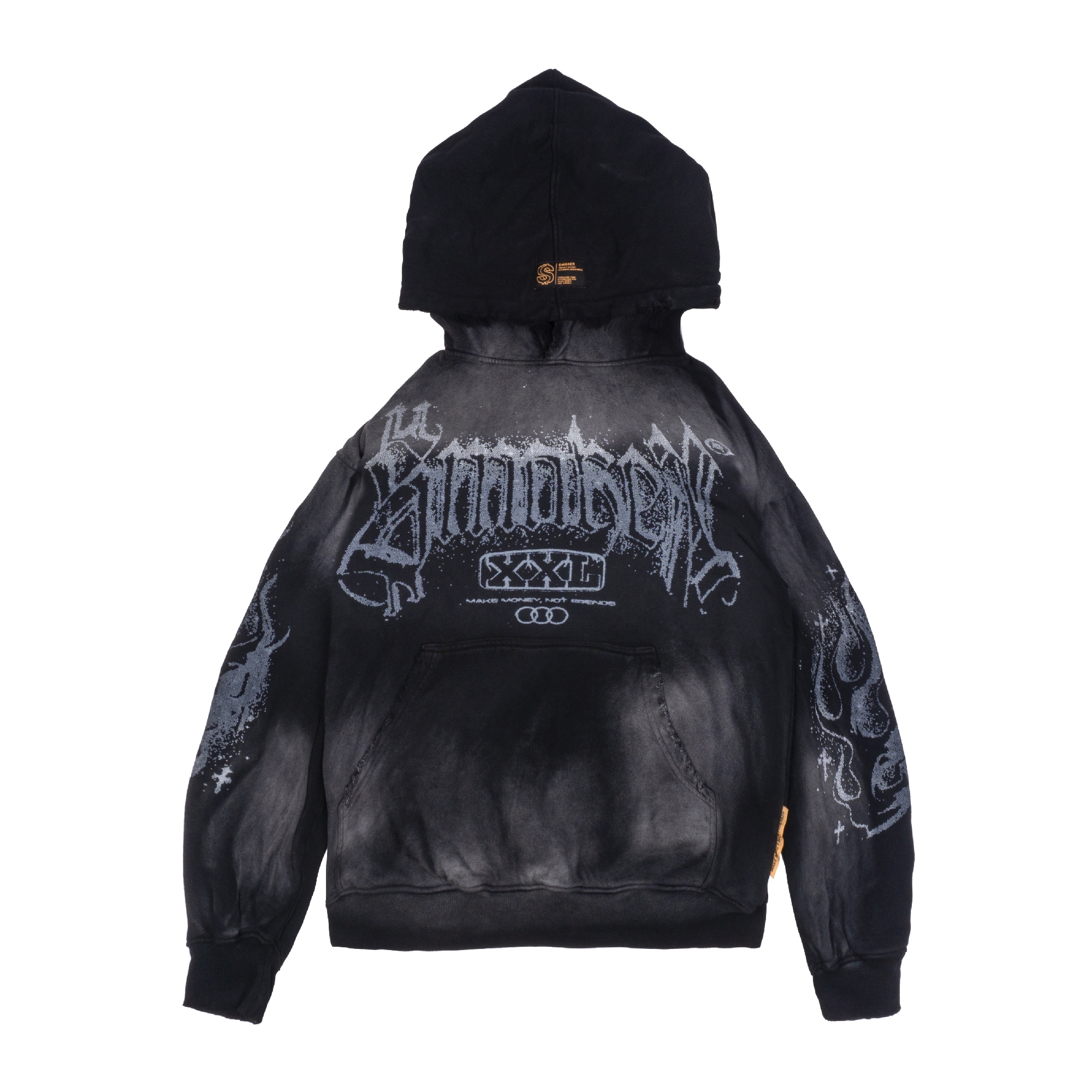 21 SMAKER STUDIO WASHED HOODIE IN BLACK