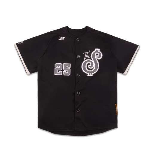 THE $ BASEBALL JERSEY IN BLACK