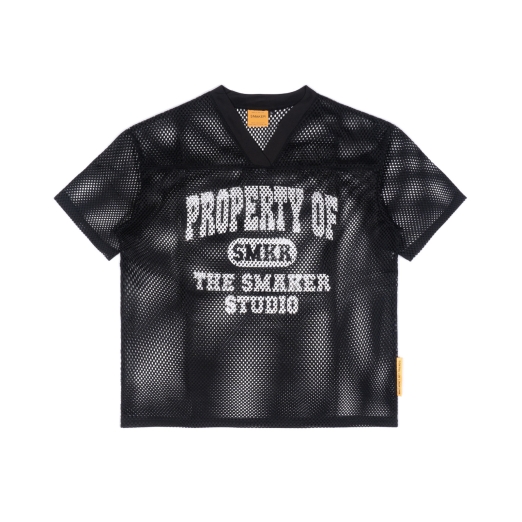 PROPERTY MESH BOXY TEE IN BLACK