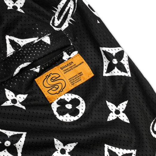 "PATTERN LOGO" MESH SHORT IN BLACK