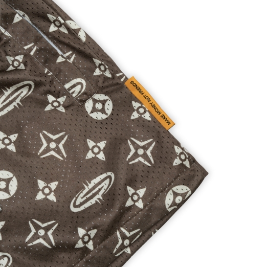 "PATTERN LOGO" MESH SHORT IN BROWN V2