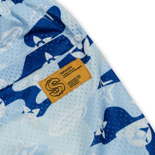 "PATTERN LOGO" MESH SHORT IN BLUE CAMO V2