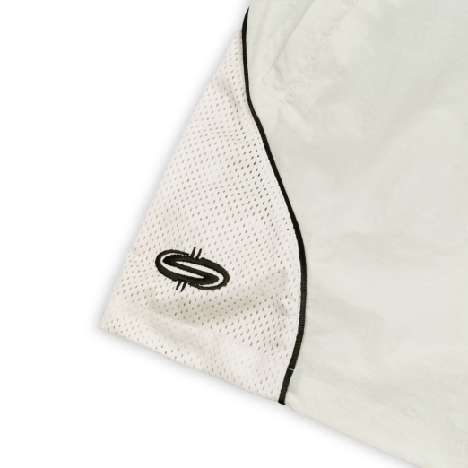 LOGO MESH NYLON SHORTS IN WHITE