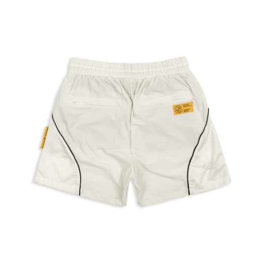 LOGO MESH NYLON SHORTS IN WHITE