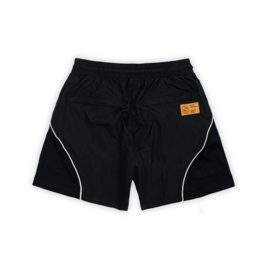 LOGO MESH NYLON SHORTS IN BLACK