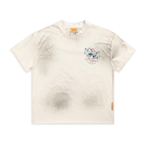 LIFE IS A GAMBLE WASHED TEE IN CREAM