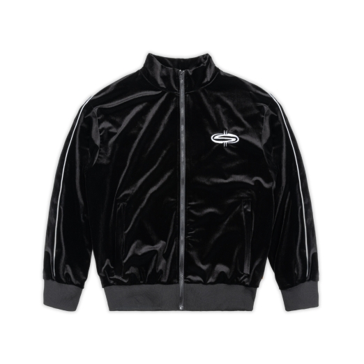 LOGO VELVET JACKET IN BLACK