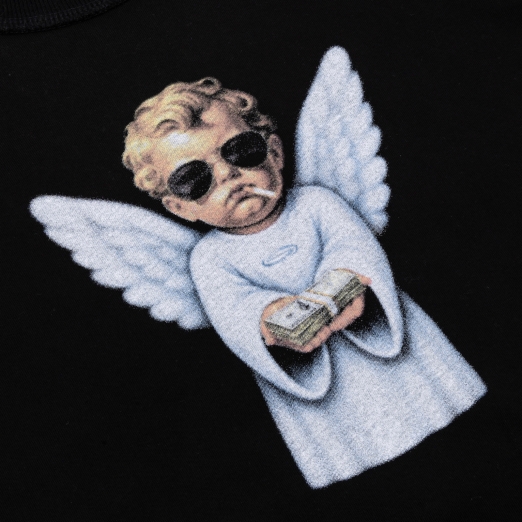 LONELY ANGEL WASHED TEE IN BLACK