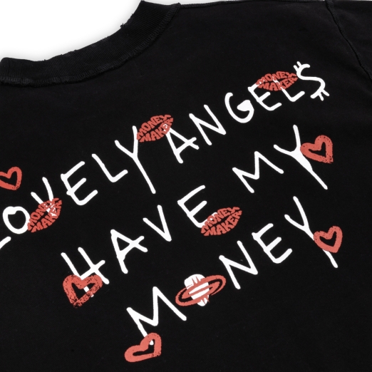 LONELY ANGEL WASHED TEE IN BLACK