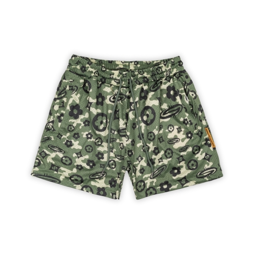 LOGOS MESH SHORT IN GREEN CAMO