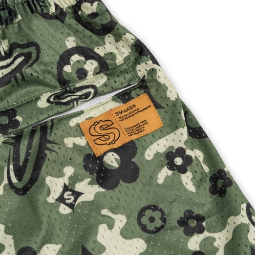 LOGOS MESH SHORT IN GREEN CAMO