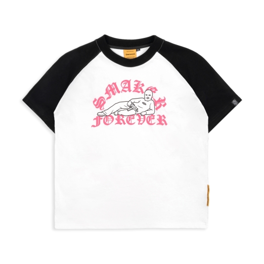 $MAKER FOREVER RAGLAN TEE IN WHITE