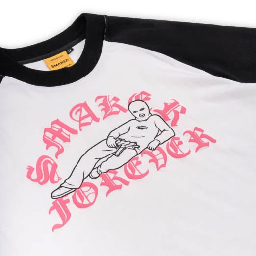 $MAKER FOREVER RAGLAN TEE IN WHITE
