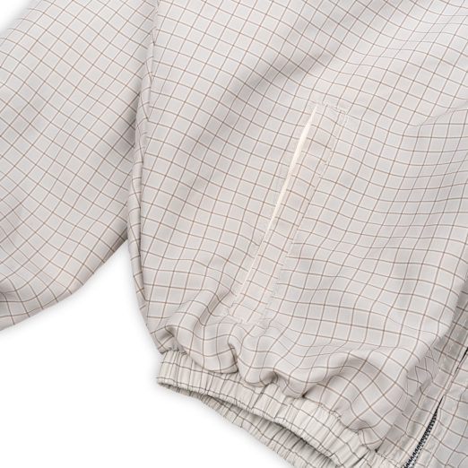$MAKER4LIFE CHECKERED NYLON JACKET IN CREAM