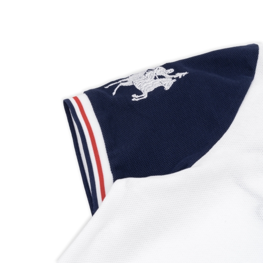 LOGO ZIP POLO IN WHITE