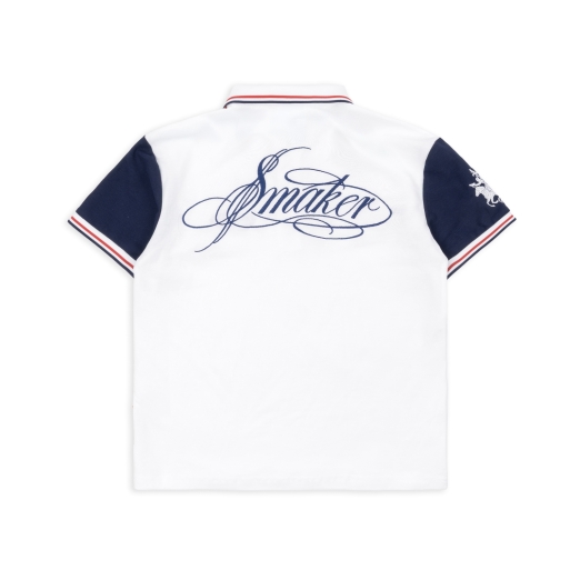 LOGO ZIP POLO IN WHITE